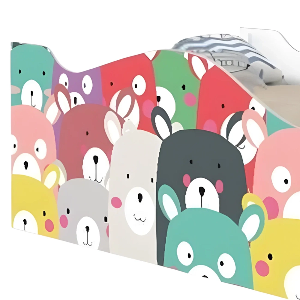 Cama Solteiro Infantil Baixa Para Colchão 188x88cm Ursinhos K06 - Mpozenato