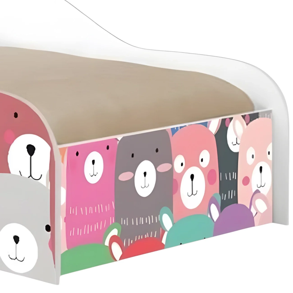 Cama Solteiro Infantil Baixa Para Colchão 188x88cm Ursinhos K06 - Mpozenato