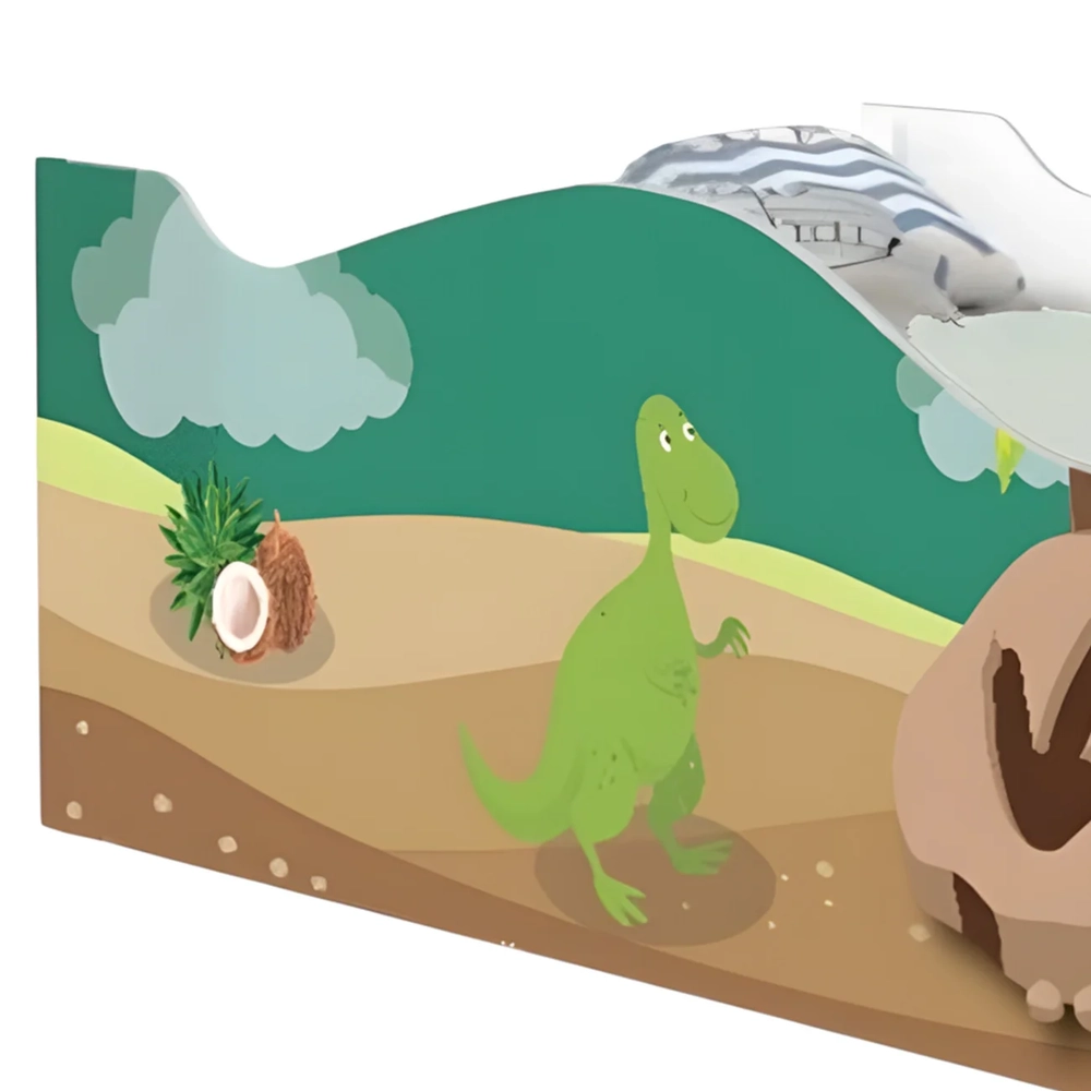 Cama Solteiro Infantil Baixa Para Colchão 188x88cm Dinossauro K06 - Mpozenato
