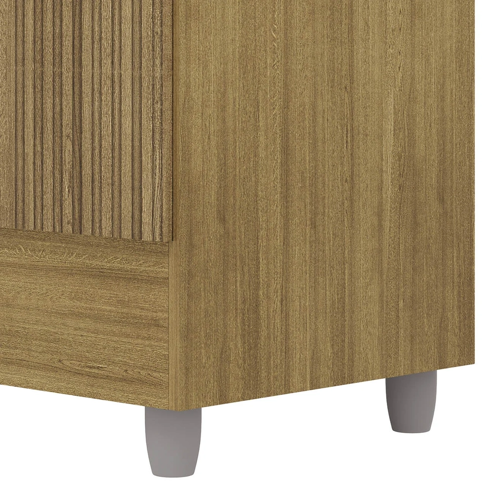 Guarda Roupa Solteiro 103cm Com Espelho Mayra Nature/Champanhe V02 - Mpozenato