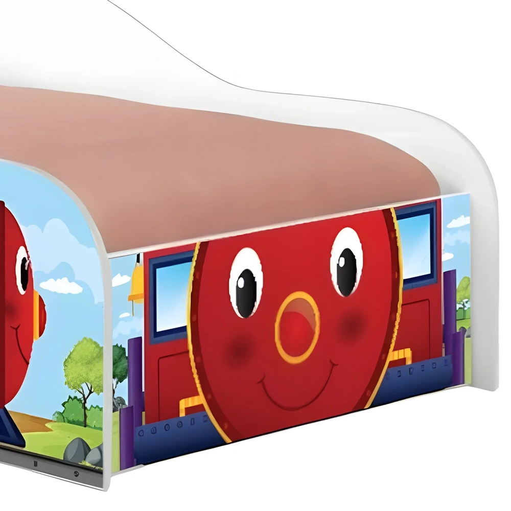 Cama Solteiro Infantil Baixa Para Colchão 188x88cm Trenzinho K06 - Mpozenato