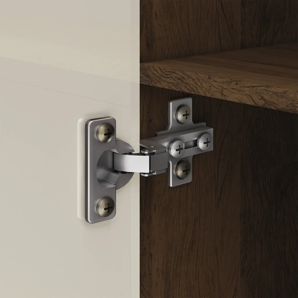 Armário Multiuso 60cm Com 2 Portas Aline Imbuia/Champanhe V02 - Mpozenato