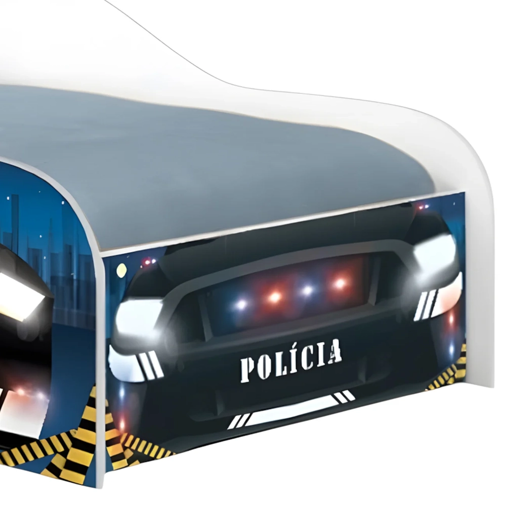 Cama Solteiro Infantil Baixa Para Colchão 188x88cm Policial K06 - Mpozenato