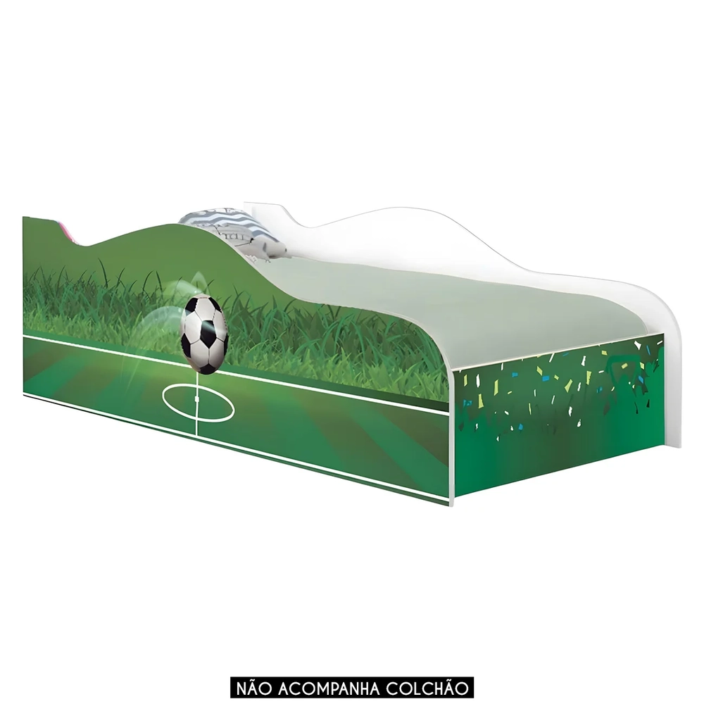 Cama Solteiro Infantil Baixa Para Colchão 188x88cm Futebol K06 - Mpozenato
