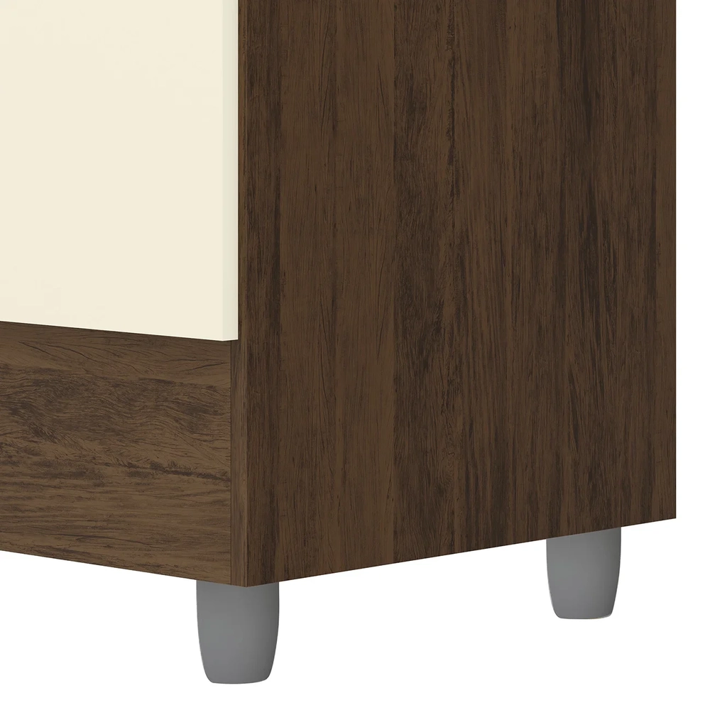 Guarda Roupa Solteiro 154cm Com Espelho Mayra Imbuia/Champanhe V02 - Mpozenato