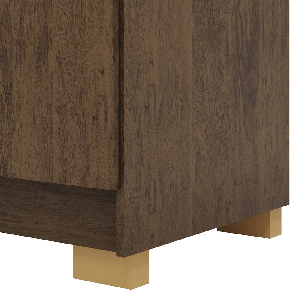 Cômoda Quarto Sapateira 2 Portas 4 Gavetas Lírio Imbuia V02 - Mpozenato