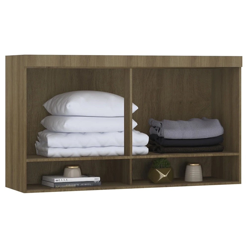 Armário Aéreo Ponte Modulado 145cm Delphi Avelã/Grey L01 - Mpozenato