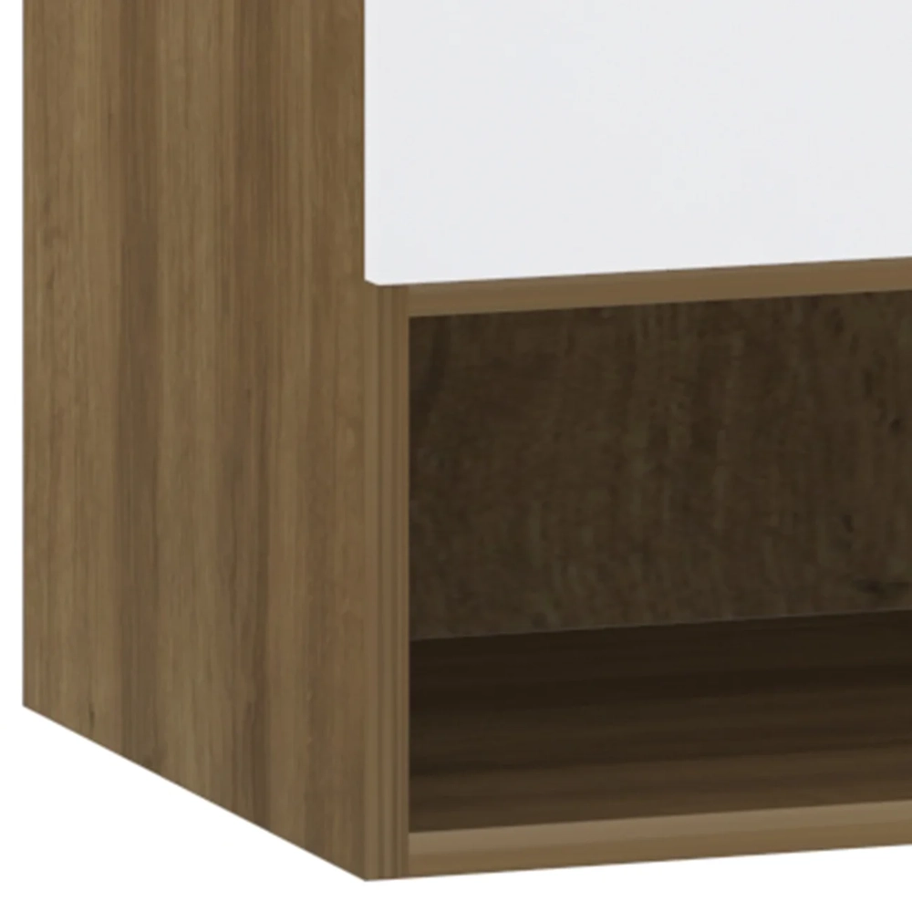 Armário Aéreo Ponte Modulado 145cm Delphi Avelã/Branco L01 - Mpozenato