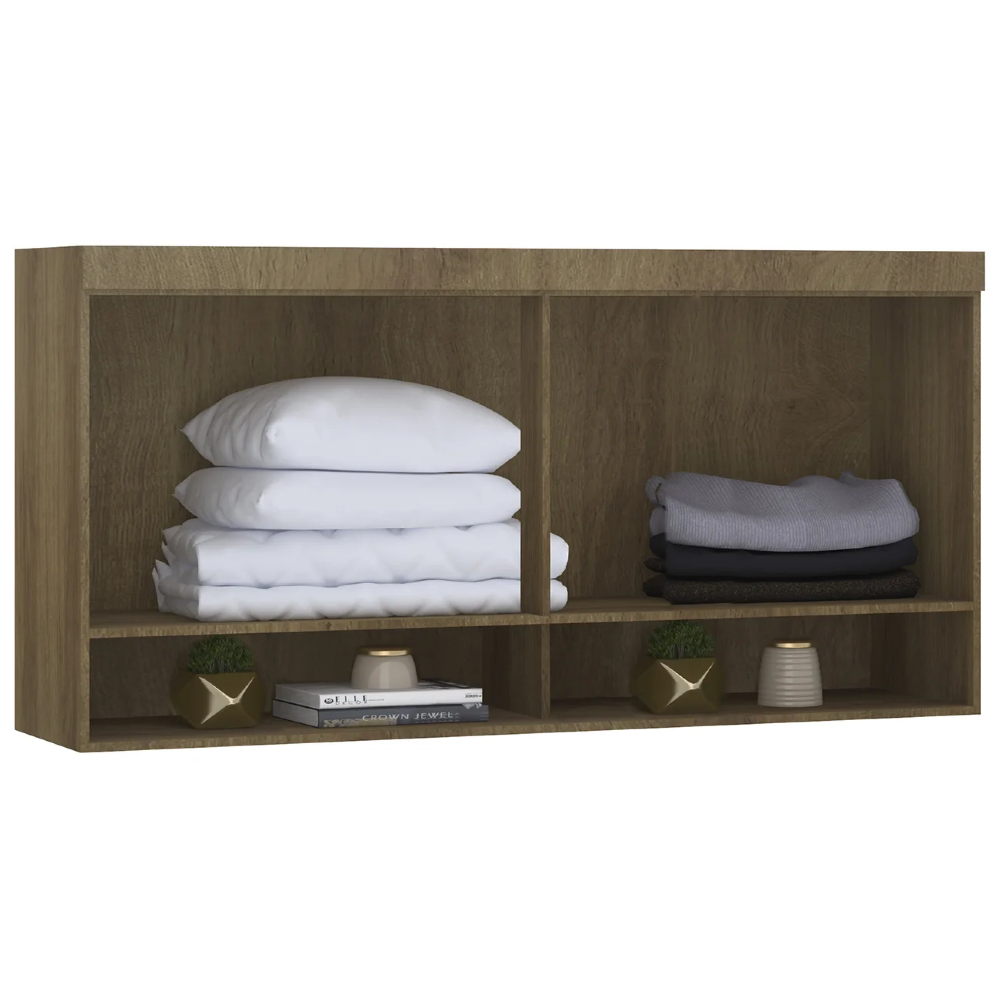 Armário Aéreo Ponte Modulado 165cm Delphi Avelã/Grey L01 - Mpozenato