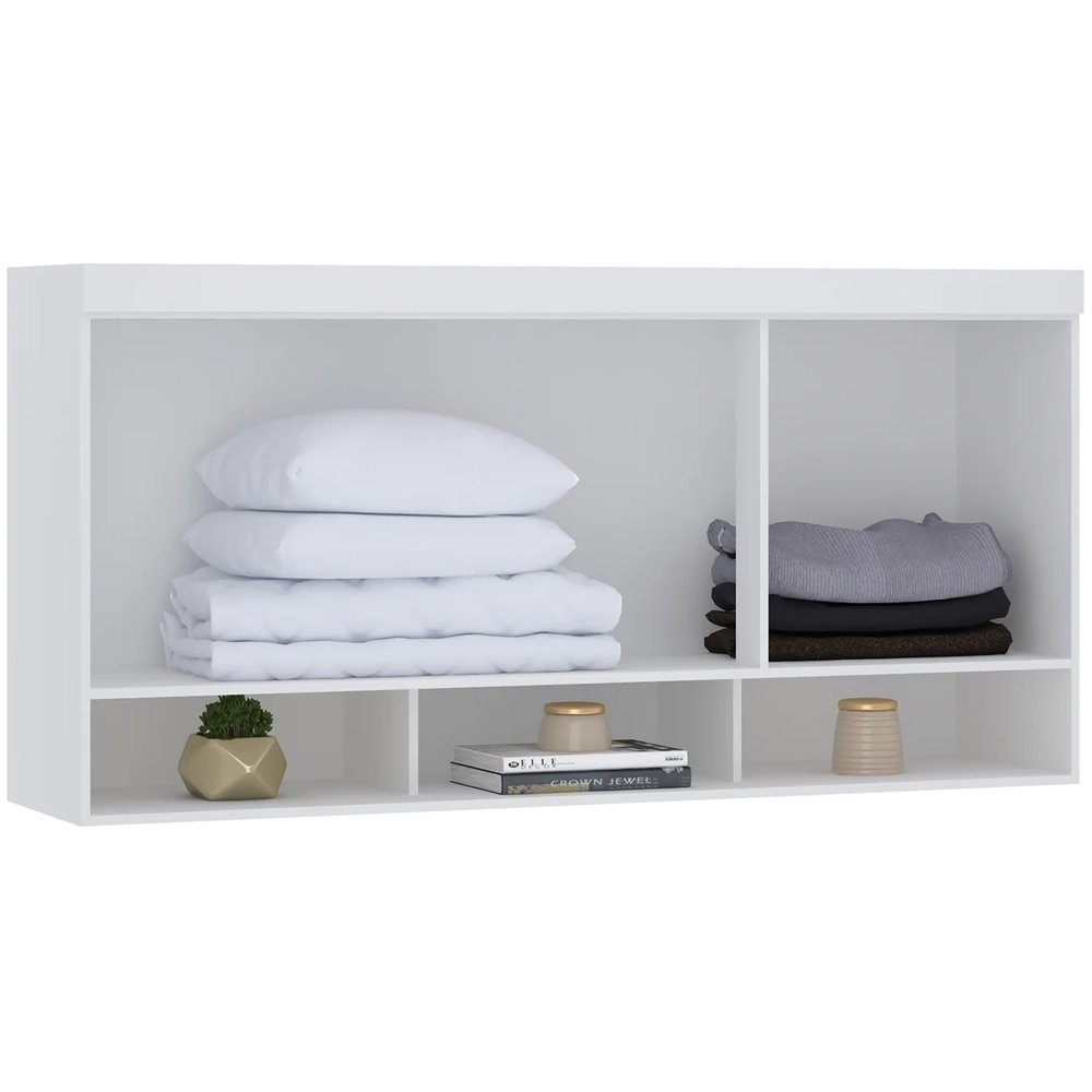 Armário Aéreo Ponte Modulado 165cm Taiga Branco/Grey L01 - Mpozenato