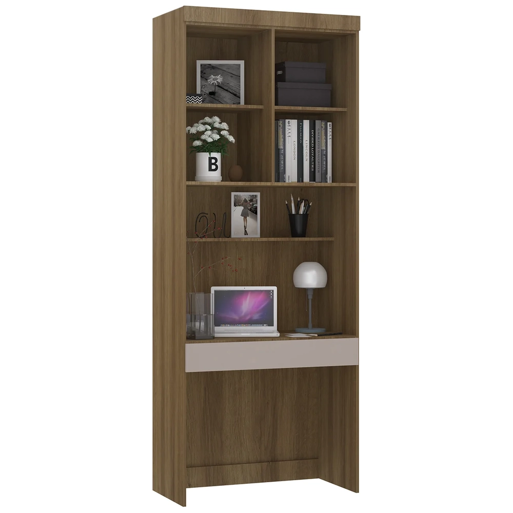 Escrivaninha Bancada Estudo Modulada 90cm Delphi Avelã/Cinnamon L01 - Mpozenato