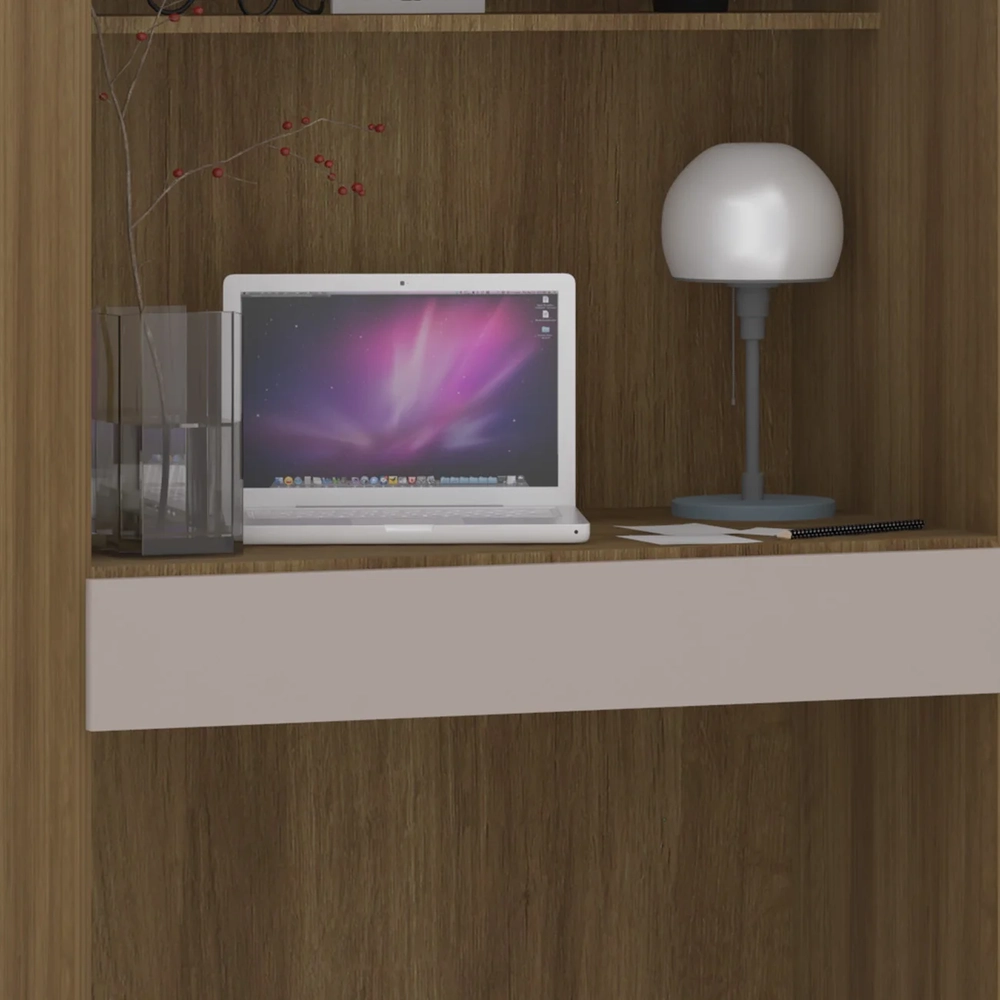 Escrivaninha Bancada Estudo Modulada 90cm Delphi Avelã/Cinnamon L01 - Mpozenato