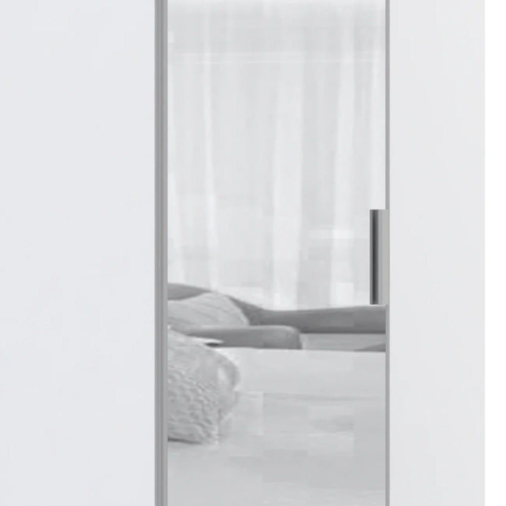 Guarda Roupa Canto Obliquo 70cm Espelho Taiga Branco L01    - Mpozenato