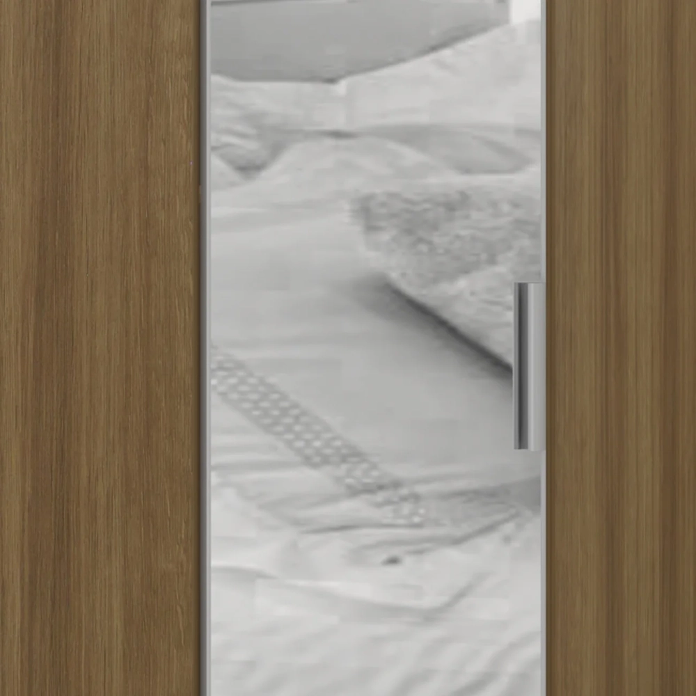 Guarda Roupa Canto Obliquo 70cm Espelho Delphi Avelã L01    - Mpozenato