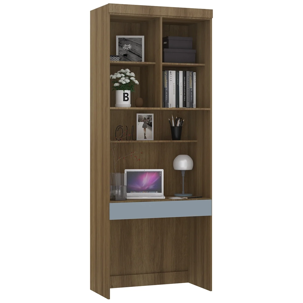 Escrivaninha Bancada Estudo Modulada 90cm Delphi Avelã/Grey L01 - Mpozenato