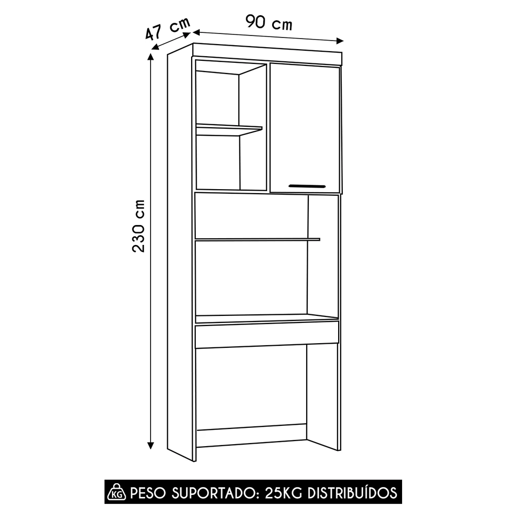 Escrivaninha Bancada Estudo Modulada 90cm Delphi Avelã/Grey L01 - Mpozenato