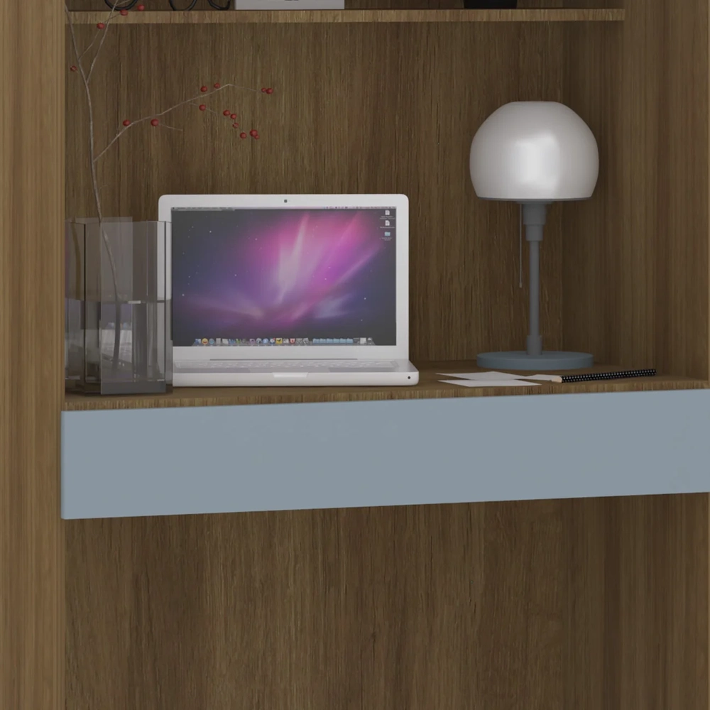Escrivaninha Bancada Estudo Modulada 90cm Delphi Avelã/Grey L01 - Mpozenato