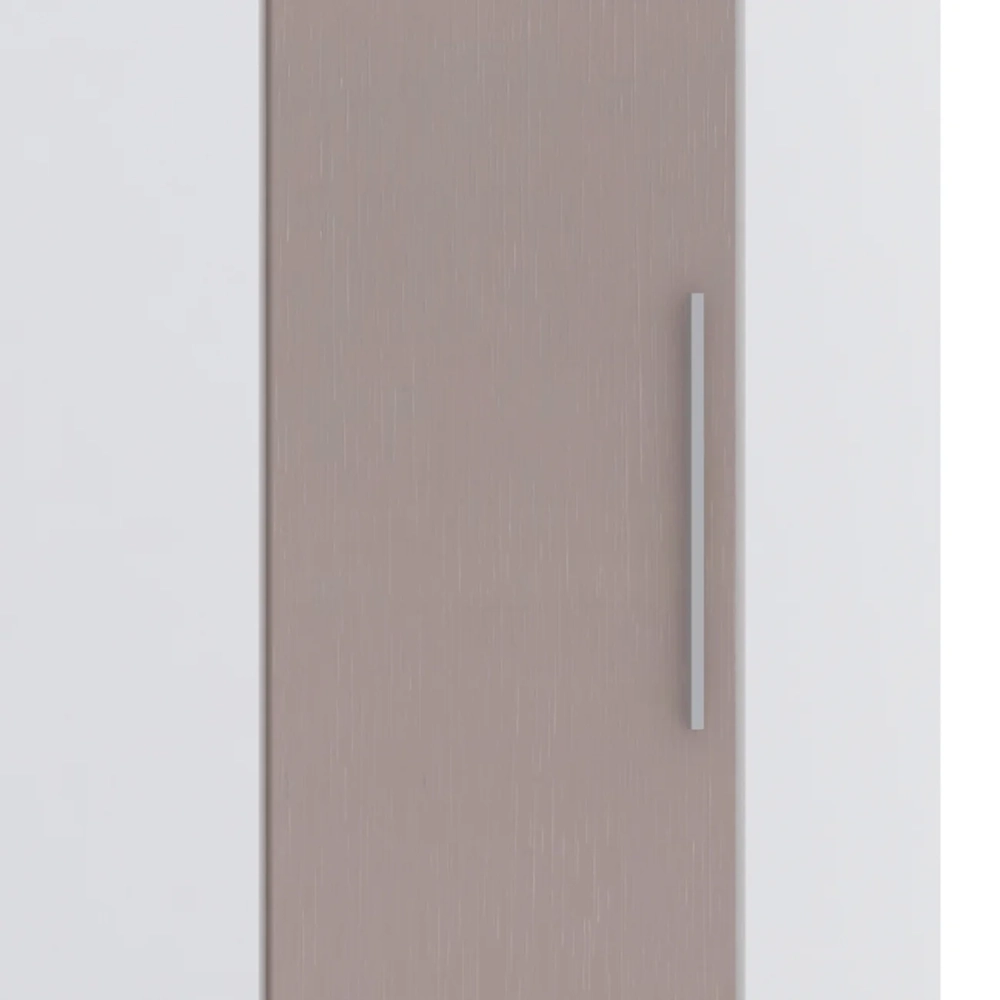 Guarda Roupa Canto Obliquo 70cm 1 Porta Taiga Branco/Cinnamon L01  - Mpozenato