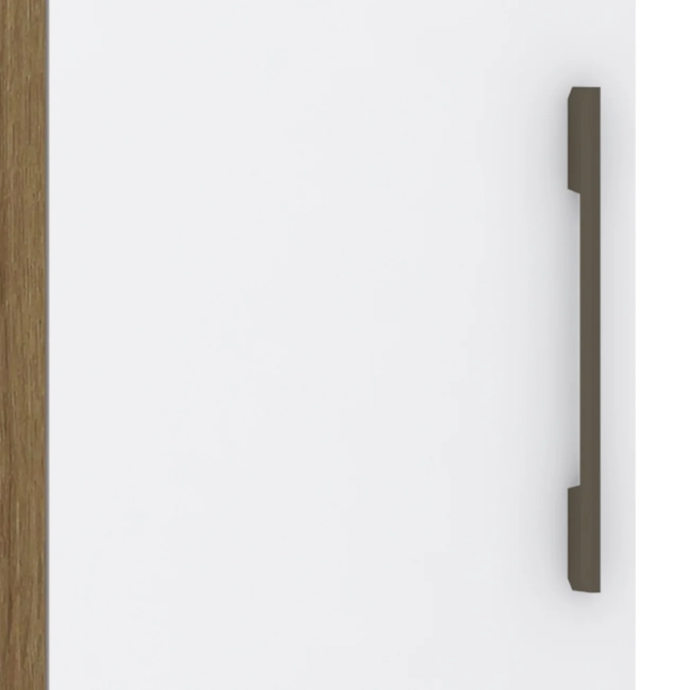 Guarda Roupa Canto Reto 90cm com 1 Porta Delphi Avelã/Branco L01  - Mpozenato