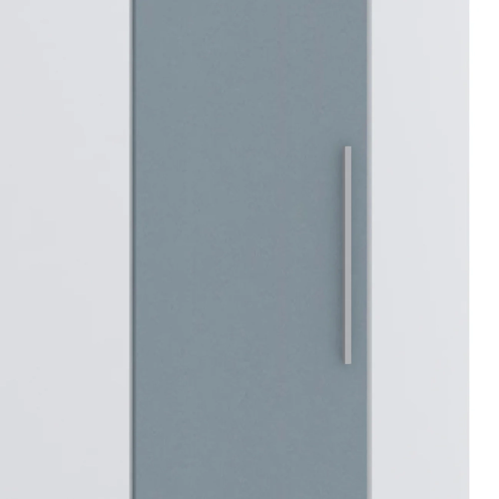 Guarda Roupa Canto Obliquo 70cm 1 Porta Taiga Branco/Grey L01  - Mpozenato