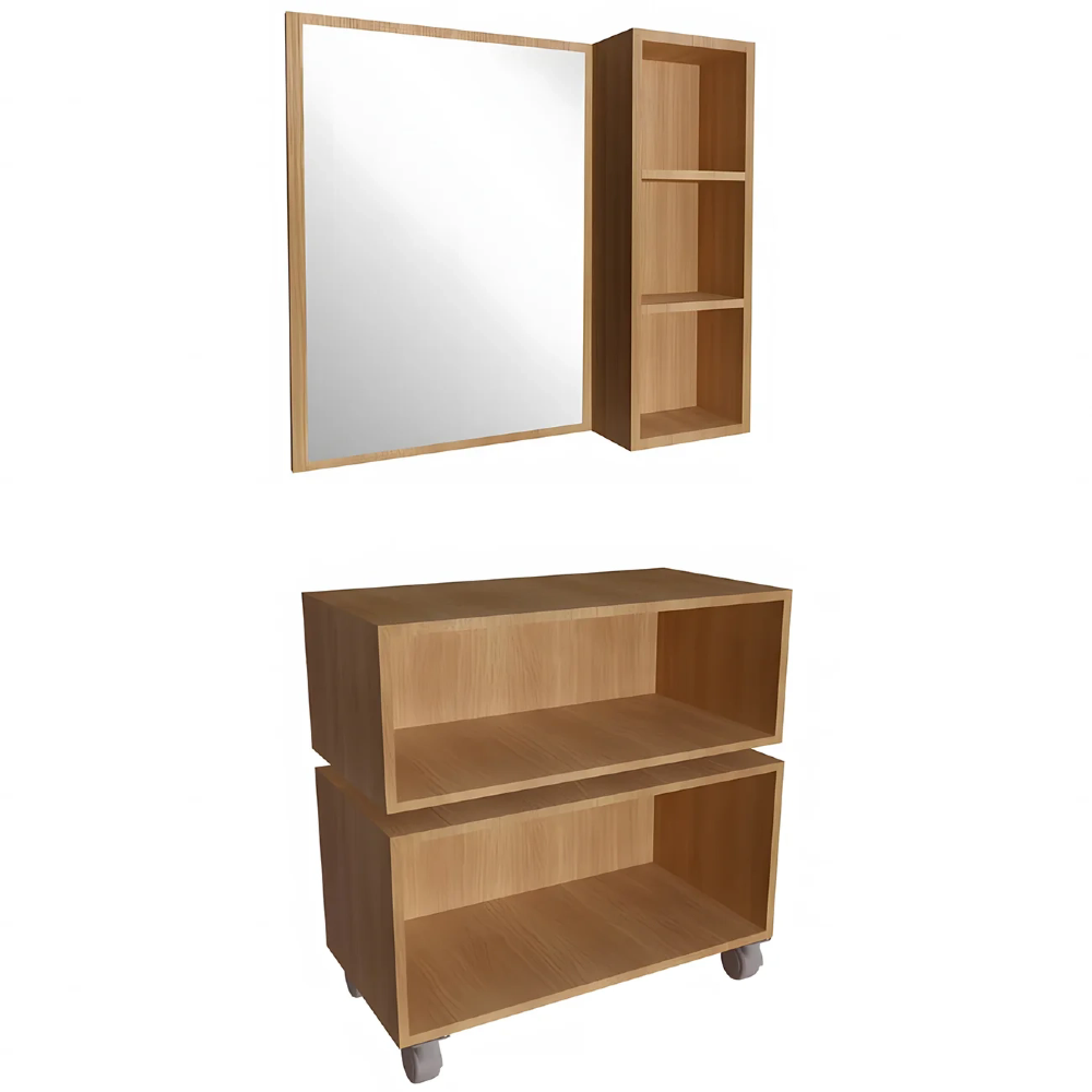 Gabinete Banheiro Gaveteiro e Espelheira Ingrid Mel/Arenas F10 - Mpozenato