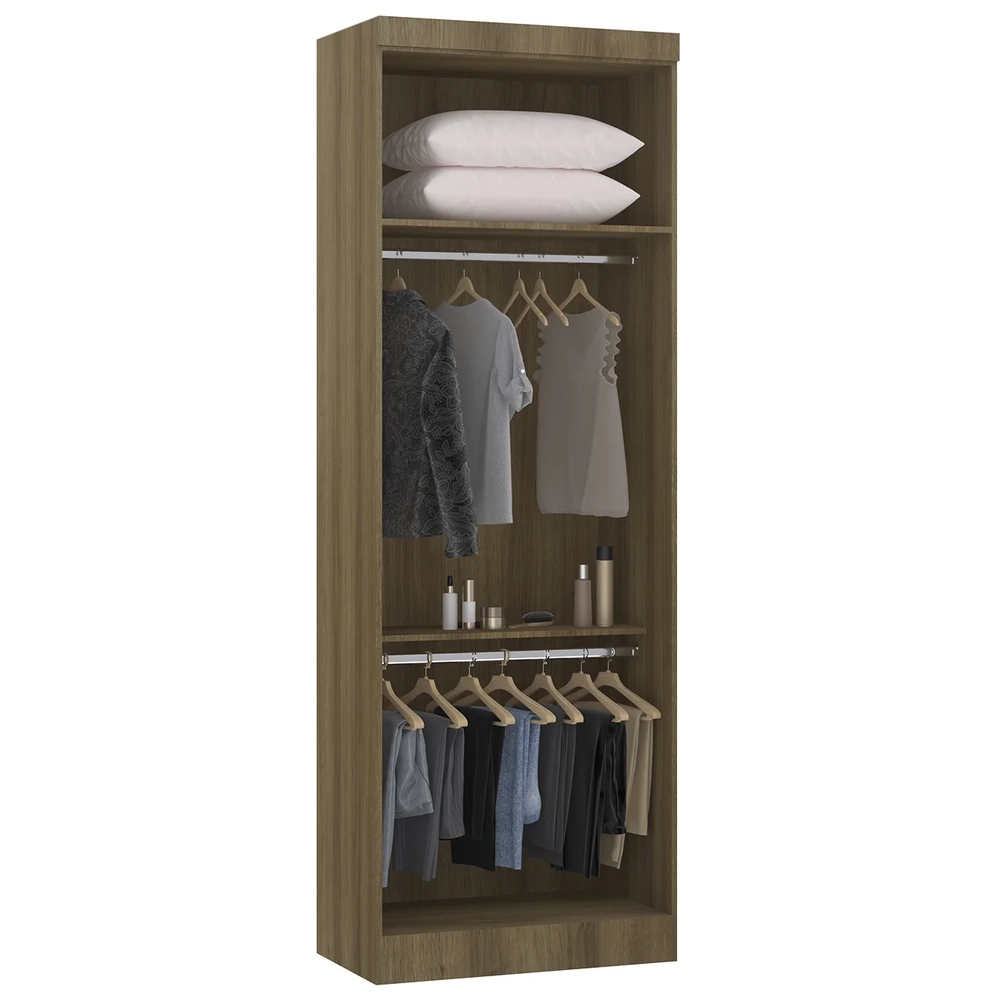 Guarda Roupa Modulado 79cm com 2 Portas Delphi Avelã/Cinnamon L01 - Mpozenato