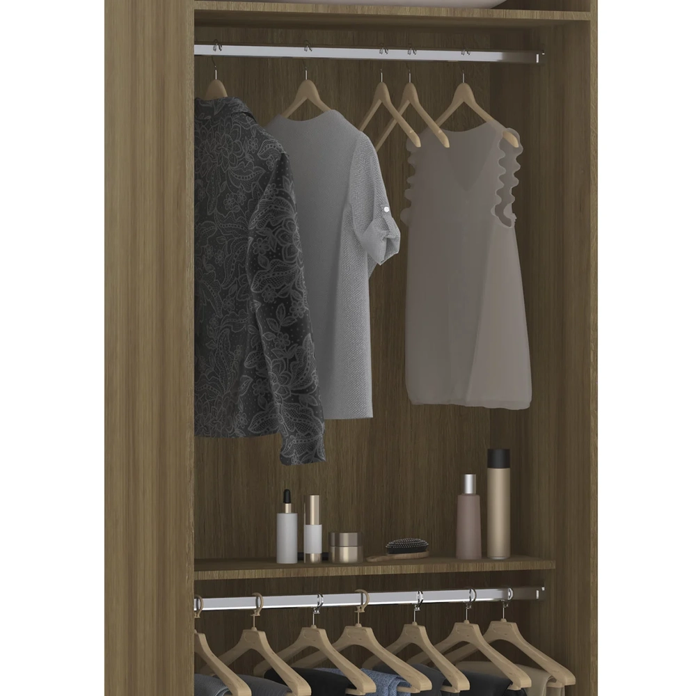 Guarda Roupa Modulado 79cm com 2 Portas Delphi Avelã/Grey L01 - Mpozenato