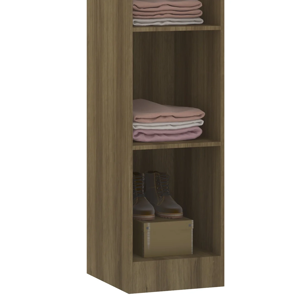 Guarda Roupa Modulado 38cm com 1 Porta Delphi Avelã/Grey L01  - Mpozenato