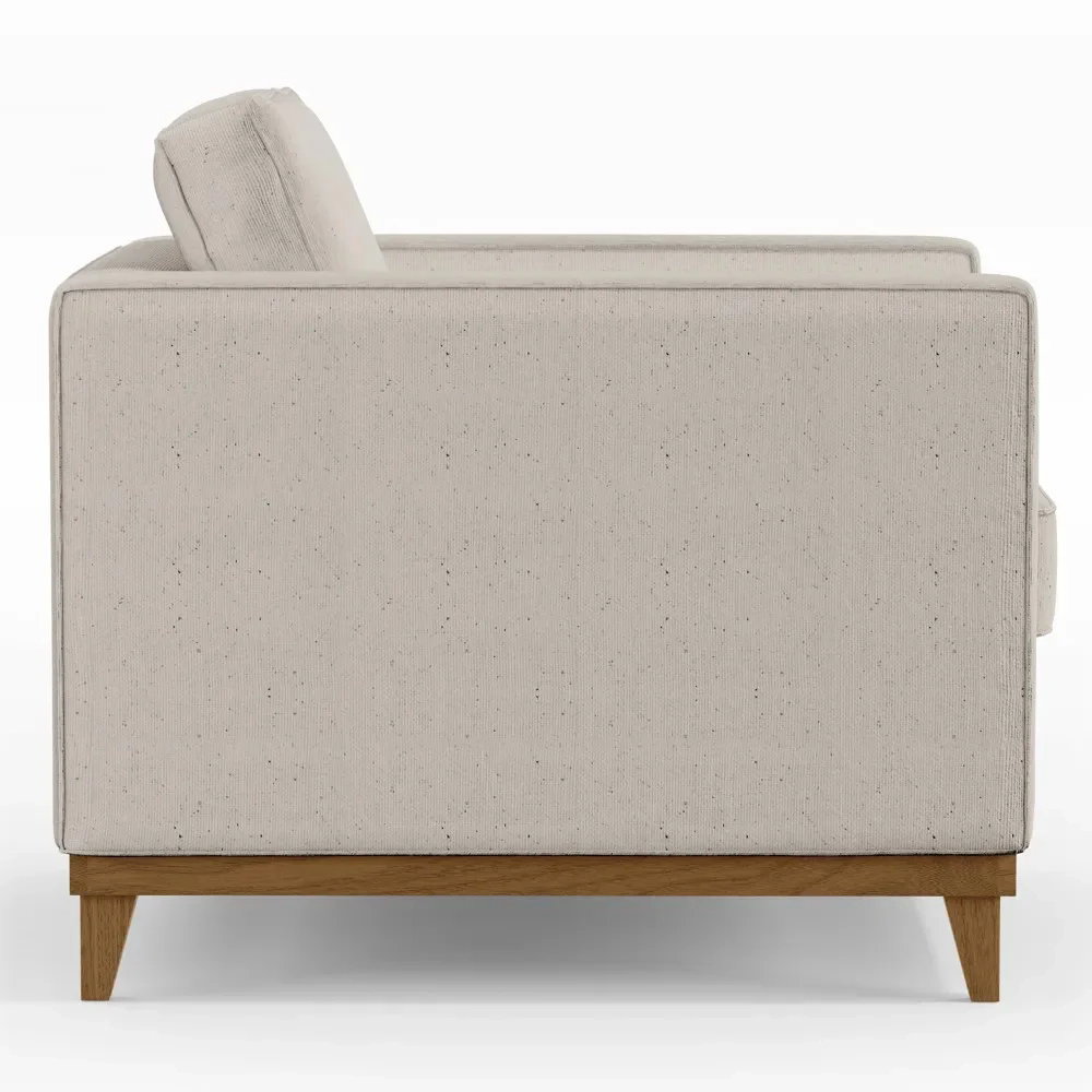 Poltrona Decorativa Para Sala de Estar Jane D05 Linho Bege - Mpozenato