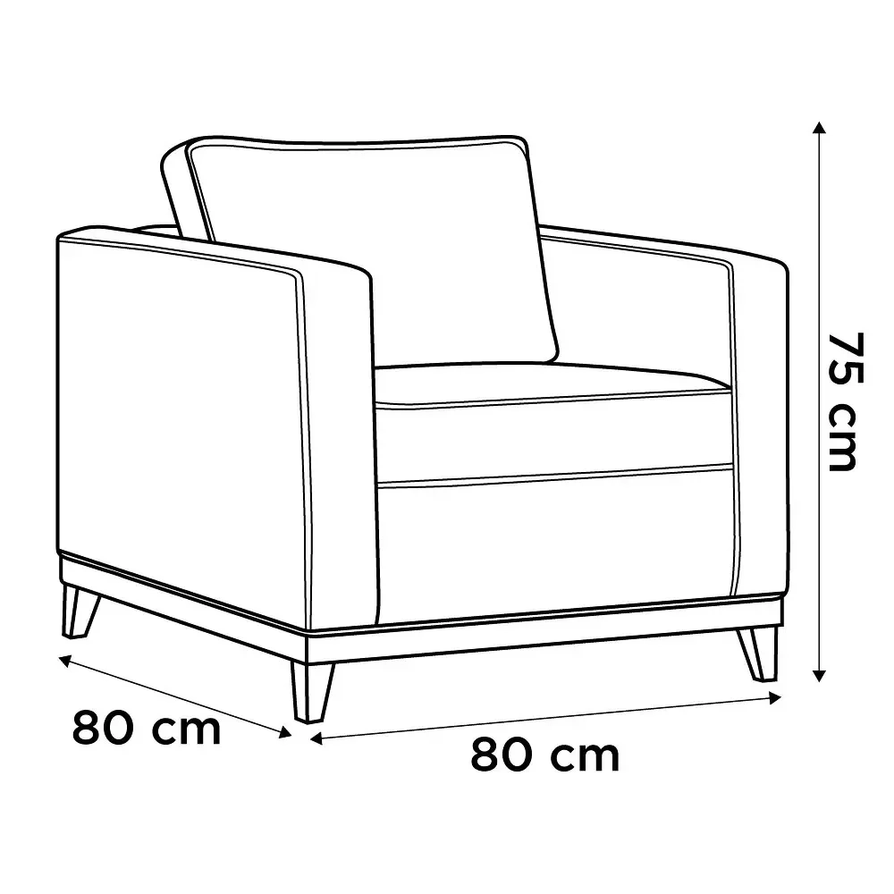 Poltrona Decorativa Para Sala de Estar Jane D05 Linho Bege - Mpozenato