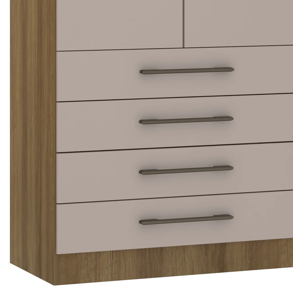 Guarda Roupa Modulado 90cm 2 Portas 4 Gavetas Delphi Avelã/Cinnamon L01 - Mpozenato
