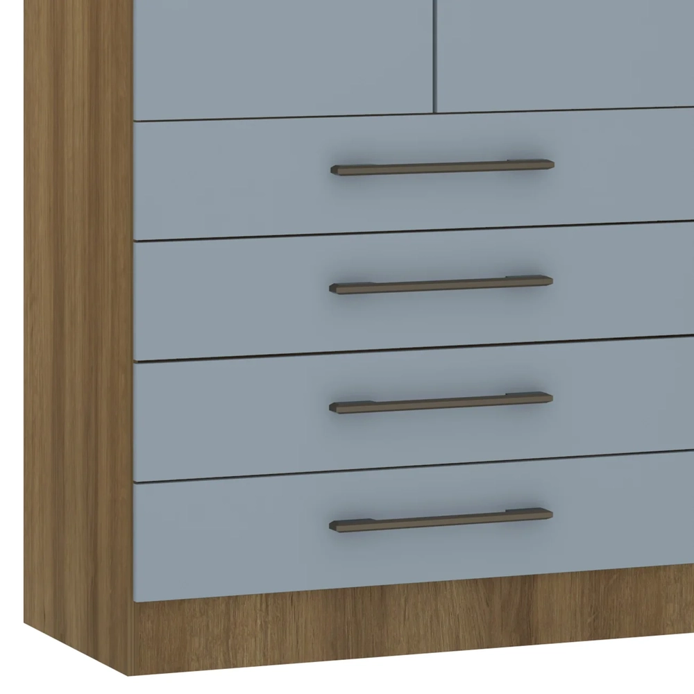 Guarda Roupa Modulado 90cm 2 Portas 4 Gavetas Delphi Avelã/Grey L01 - Mpozenato