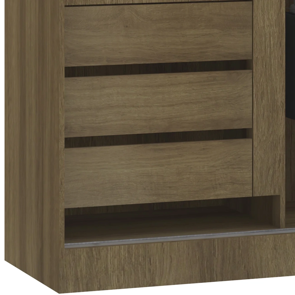 Guarda Roupa Solteiro 135cm 2 Portas e Espelho Delphi Avelã/Cinnamon L01 - Mpozenato