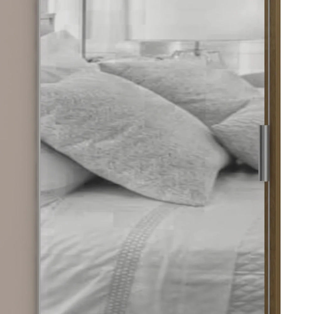 Guarda Roupa Solteiro 135cm 2 Portas e Espelho Delphi Avelã/Cinnamon L01 - Mpozenato