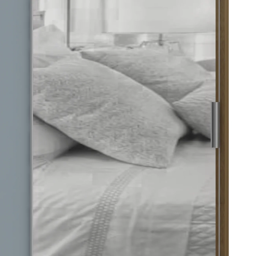 Guarda Roupa Solteiro 135cm 2 Portas e Espelho Delphi Avelã/Grey L01 - Mpozenato