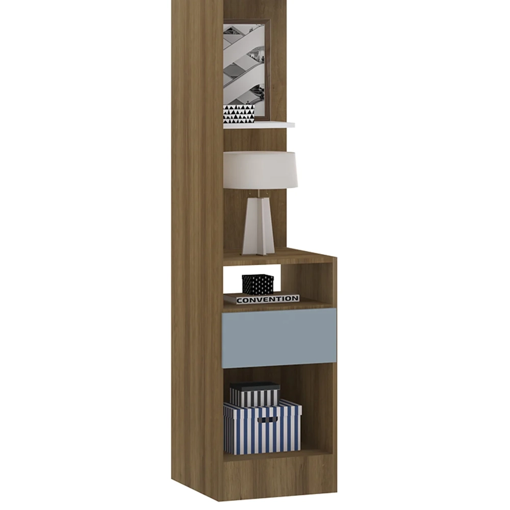 Mesa Cabeceira Modulado 38cm 1 Porta 1 Gaveta Delphi Avelã/Grey L01 - Mpozenato