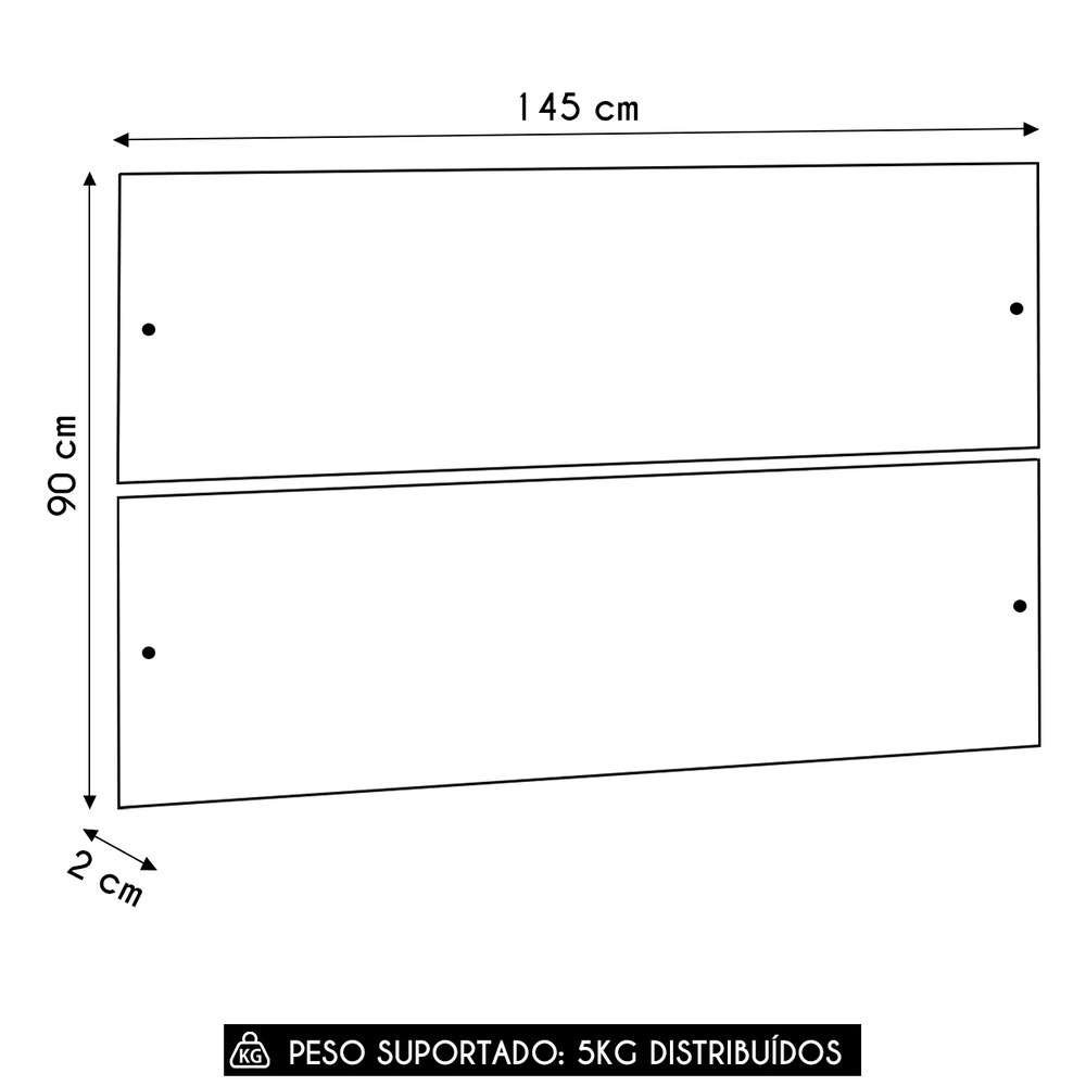 Cabeceira Casal Painel Para Cama 145cm Delphi Avelã L01     - Mpozenato