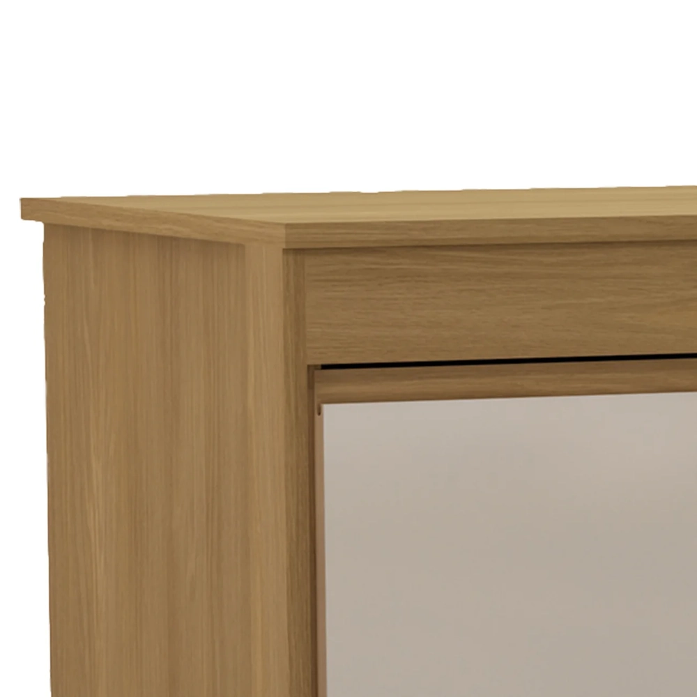 Cômoda Quarto 123cm 4 Gavetas 2 Portas Samira Freijó/Mocca L01 - Mpozenato