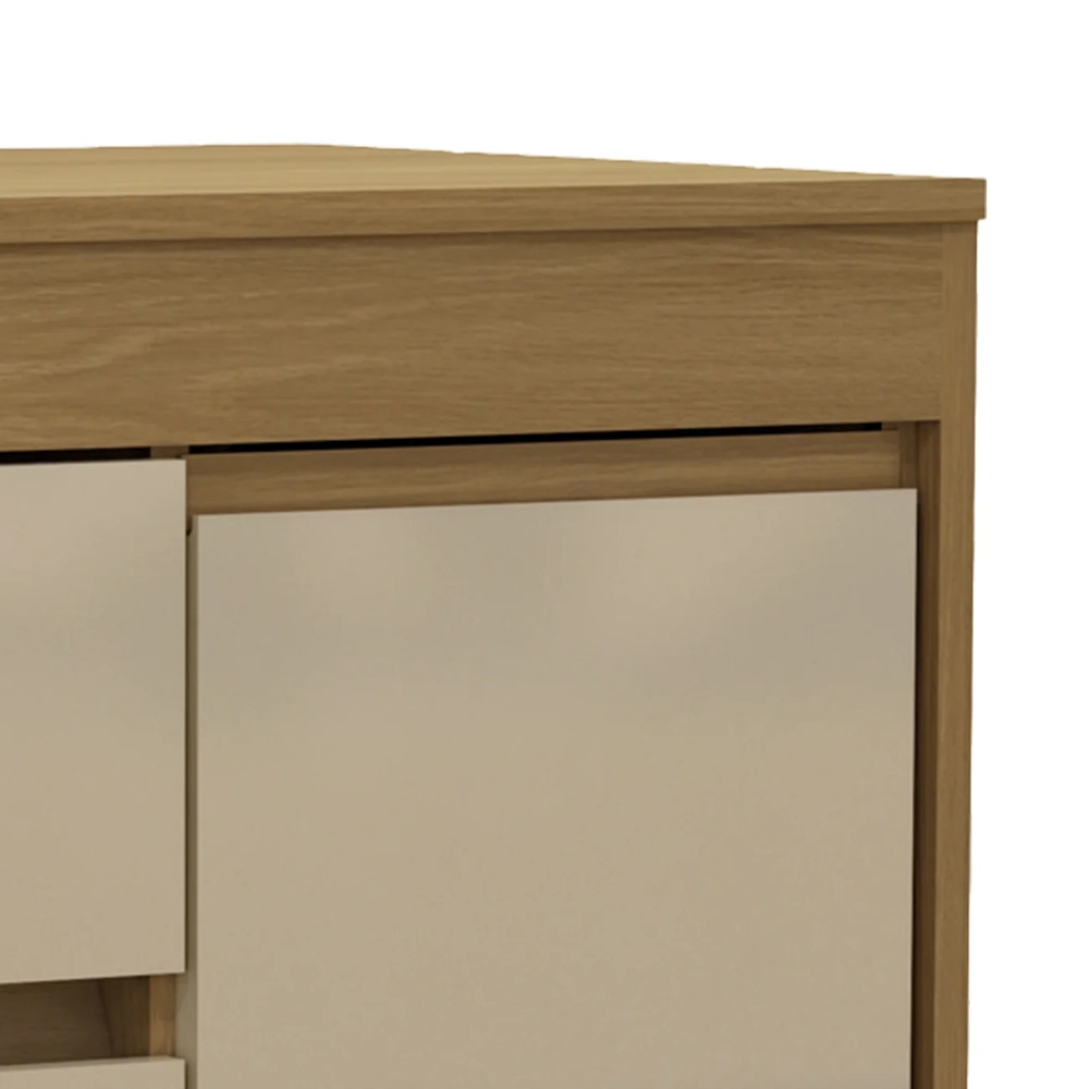 Cômoda Quarto 93cm 4 Gavetas 1 Porta Samira Freijó/Mocca L01 - Mpozenato
