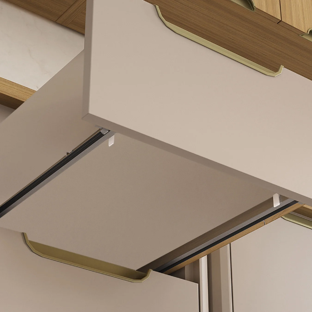 Armário Cozinha 10 Peças CP03 e Tampo Marina Cinammon/Freijó L01 - Mpozenato