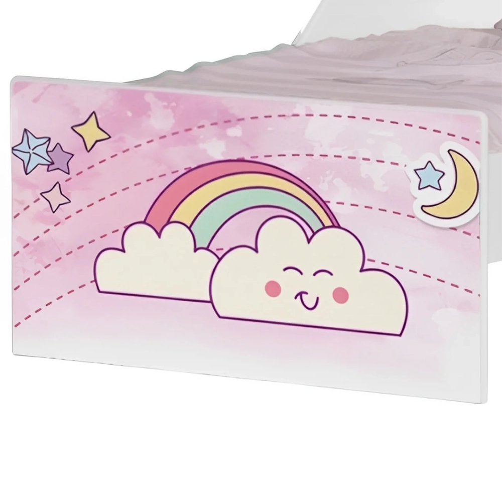 Mini Cama Infantil 148x68cm Com Proteção Lateral Unicórnio K06 - Mpozenato