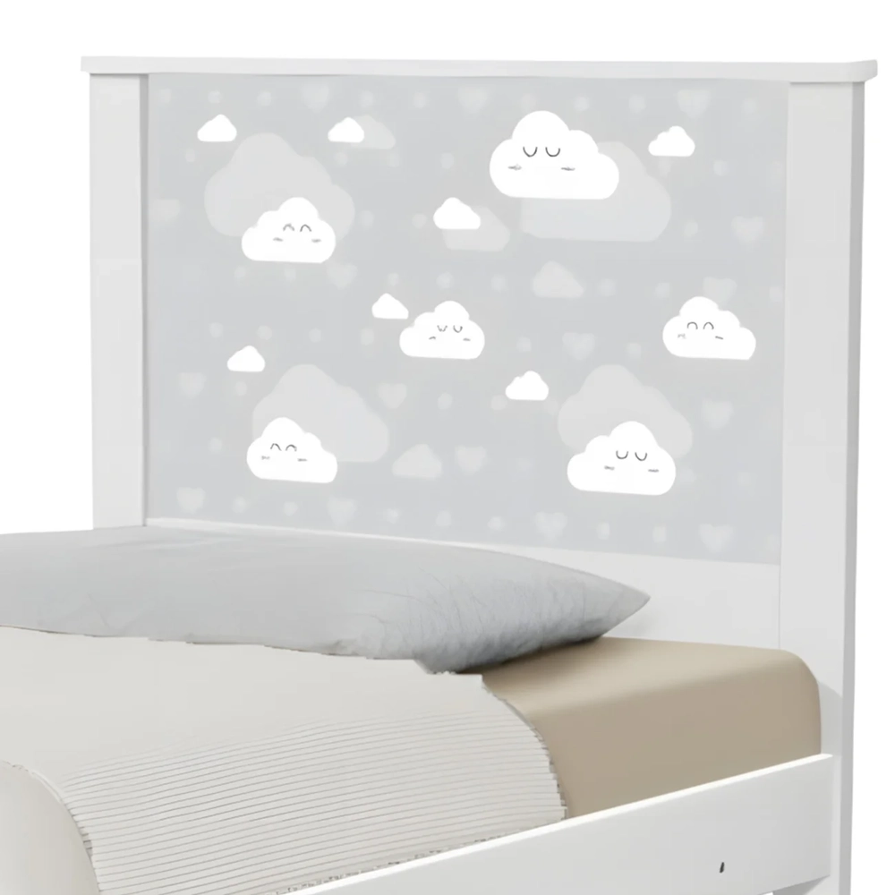Cama Solteiro Infantil Para Colchão 188x88cm Nuvens K06 - Mpozenato