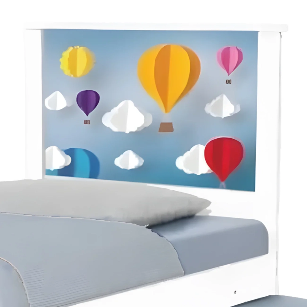 Cama Solteiro Infantil Com Auxiliar 188x88cm Balões K06 - Mpozenato
