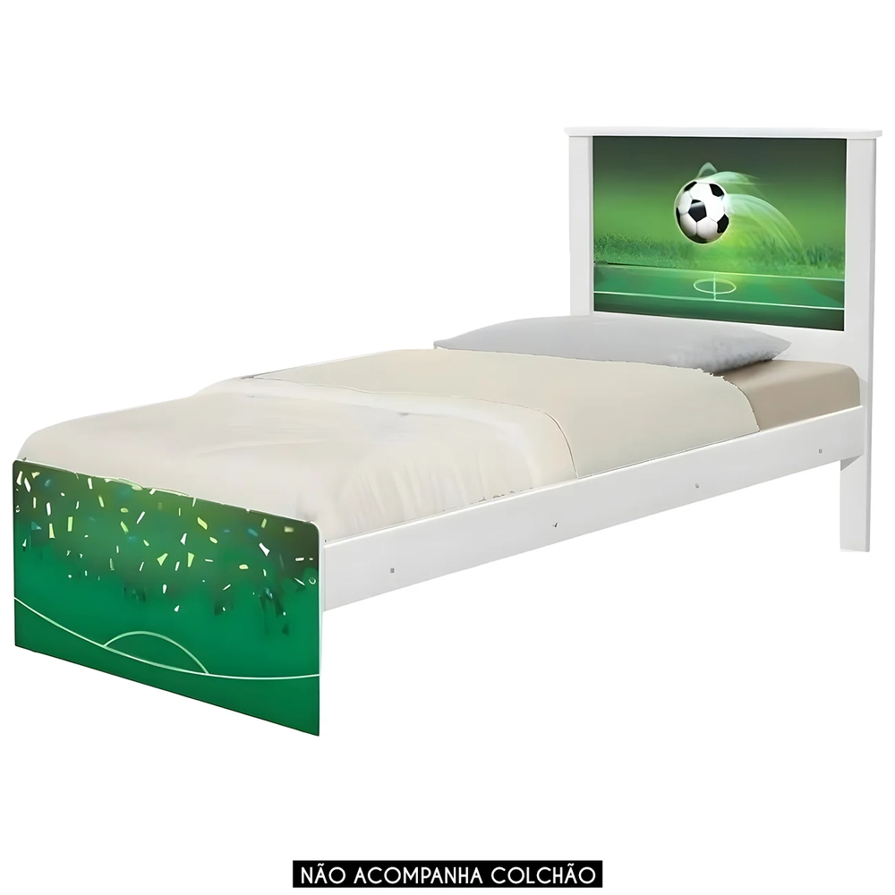 Cama Solteiro Infantil Para Colchão 188x88cm Futebol K06 - Mpozenato