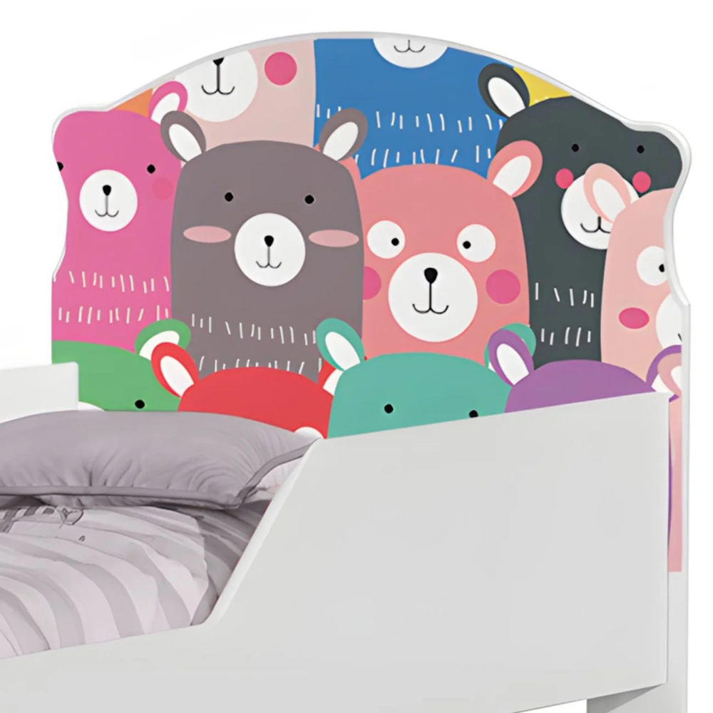 Mini Cama Infantil 148x68cm Com Proteção Lateral Ursinhos K06 - Mpozenato