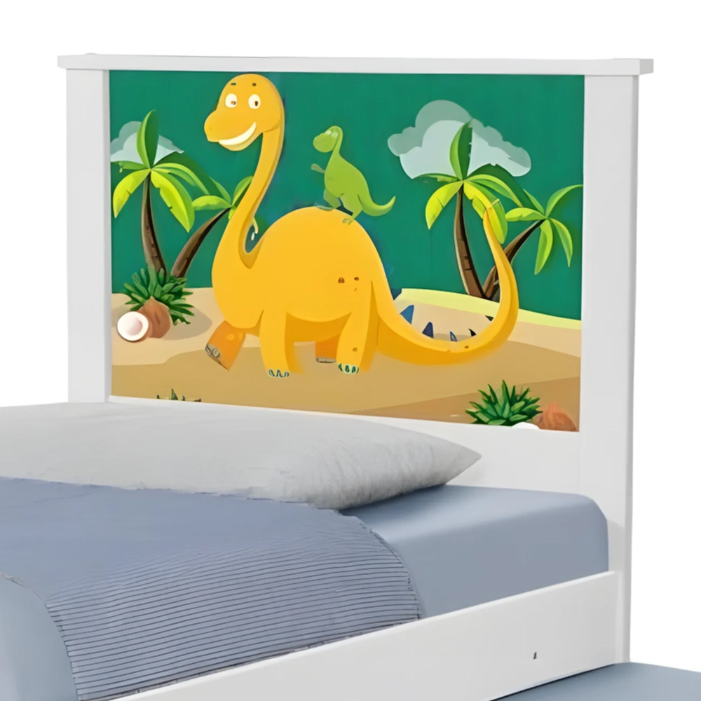 Cama Solteiro Infantil Com Auxiliar 188x88cm Dinossauro K06 - Mpozenato