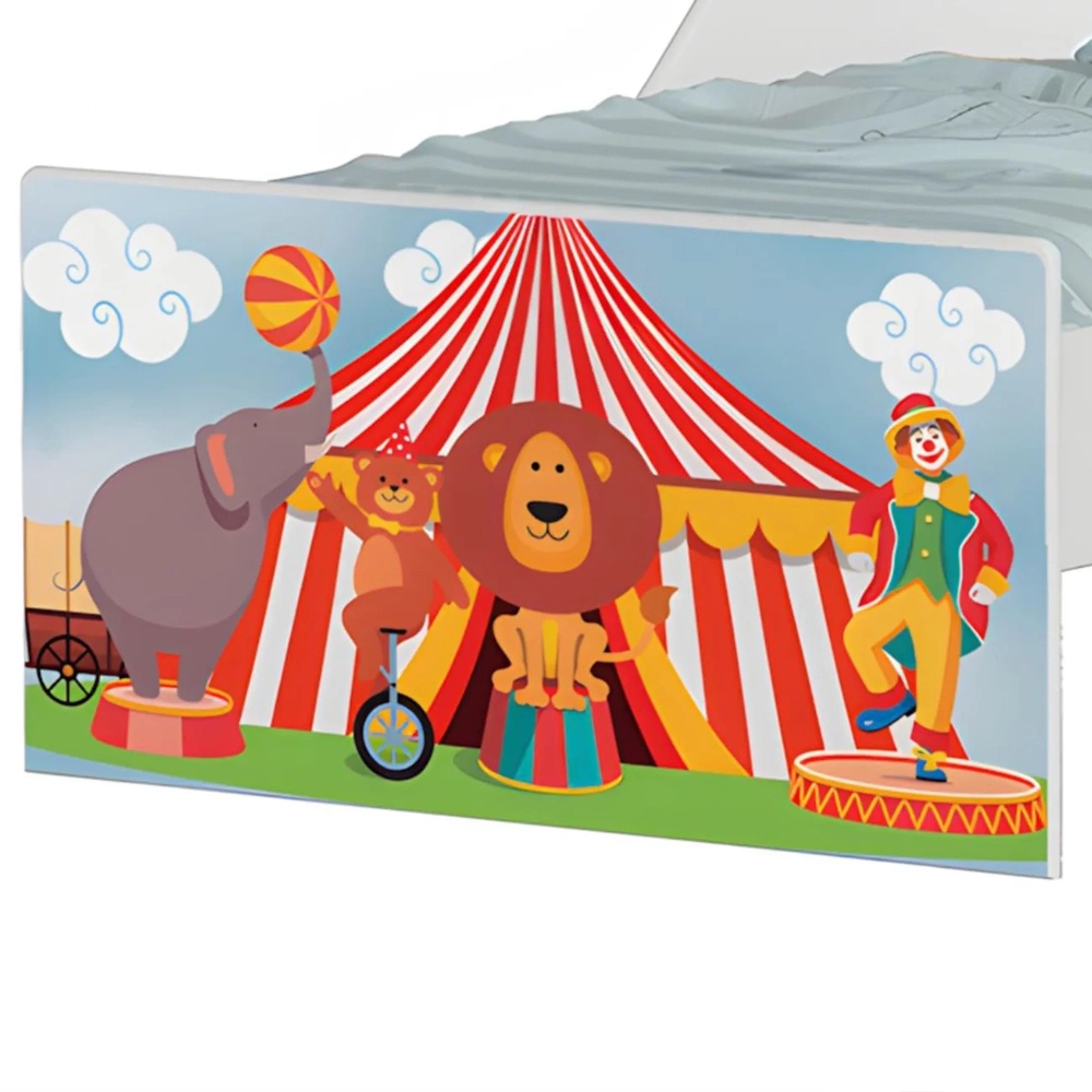 Mini Cama Infantil 148x68cm Com Proteção Lateral Circo K06 - Mpozenato