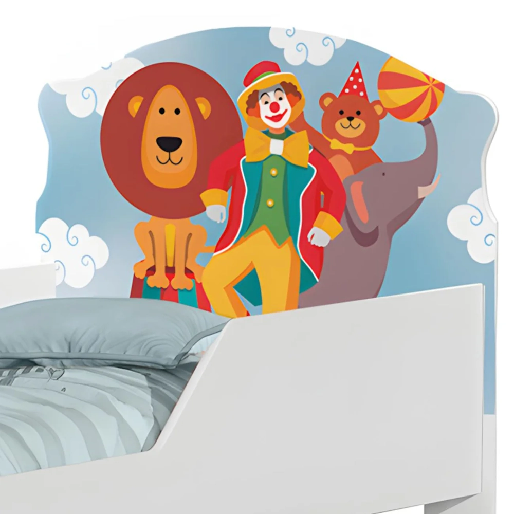 Mini Cama Infantil 148x68cm Com Proteção Lateral Circo K06 - Mpozenato