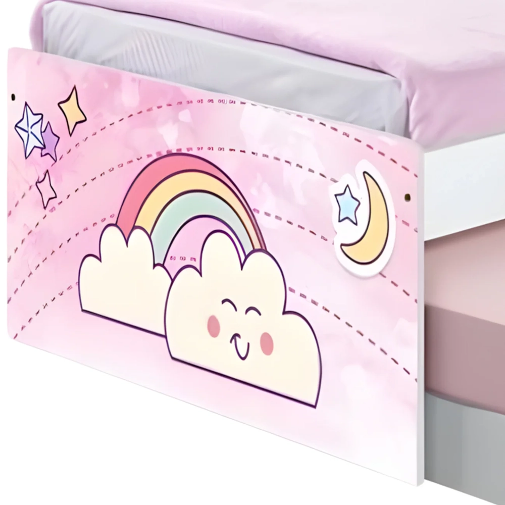 Cama Solteiro Infantil Com Auxiliar 188x88cm Unicórnio K06 - Mpozenato