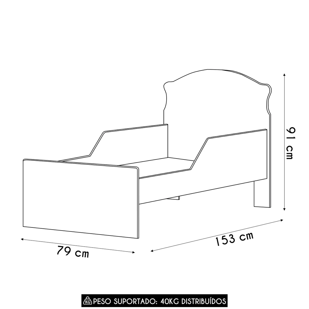 Mini Cama Infantil 148x68cm Com Proteção Lateral Dinossauro K06 - Mpozenato